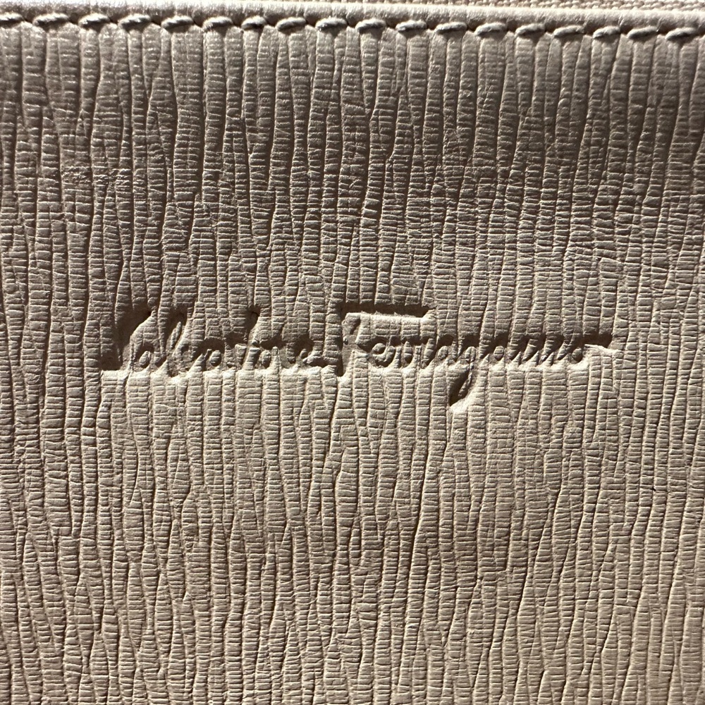 Salvatore Ferragamo Unisex grey document holder or a wristlet bag